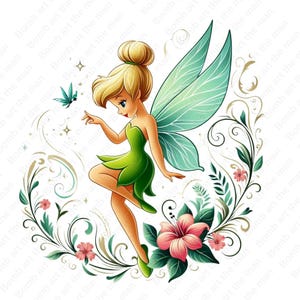 Tinkerbell png, Tinkerbell clipart, cute fairy clipart, transparent design, instant download