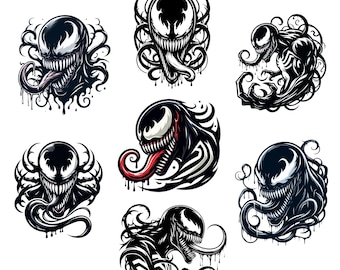 Pacchetto png di Venom, set di clipart di Venom, design trasparente, download immediato