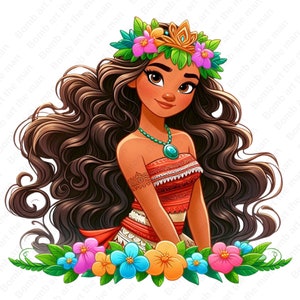 princess moana clipart, moana png, cute moana design, instant download