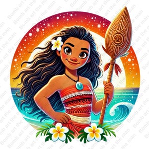 Princess Moana clipart, moana png, cute moana design, transparent background, instant download