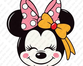 Minnie Mouse cute clipart, Minnie Mouse png, transparent design, instant download