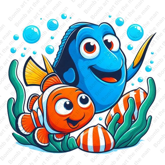 Finding Nemo Clipart, Nemo and Dory Png, Cute Nemo Design, Instant