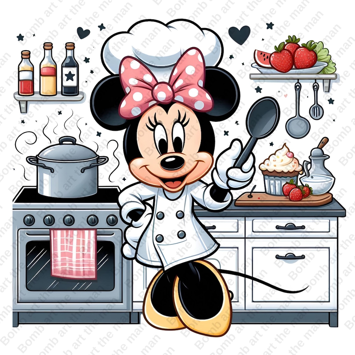 Minnie Mouse Kitchen Chef Clipart, Minnie Mouse Png, Kitchen Chef ...