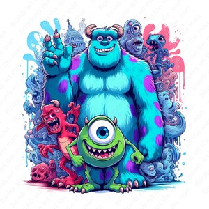 monsters ınc clipart, monsters ınc png, mike and sully clipart, instant download