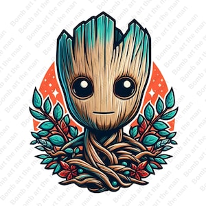Groot clipart, Groot lindo png, Guardianes de la Galaxia png, diseño transparente, descarga instantánea