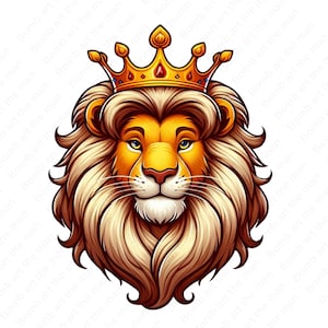 Lion King clipart, cute lion king png, cartoon lion design, instant download