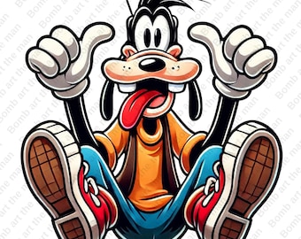 Goofy cute clipart, Goofy png, cute cartoon characters, transparent design, instant download