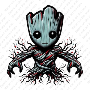 Groot clipart, Groot lindo png, Guardianes de la Galaxia png, diseño transparente, descarga instantánea