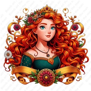 merida png, princess merida, brave clipart, transparent design, instant download
