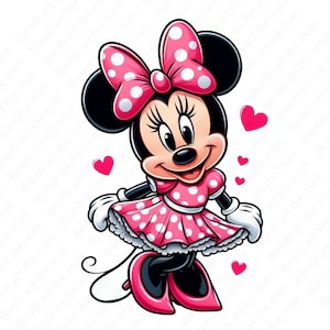 minnie mouse cute clipart, minnie mouse png, transparent design, instant download