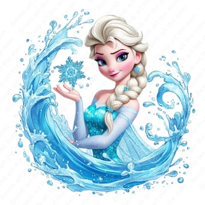 Frozen Princess clipart, Princess Elsa clipart, Elsa splash png, frozen png, instant download
