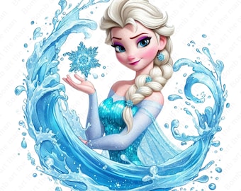 Frozen Princess clipart, Princess Elsa clipart, Elsa splash png, frozen png, instant download