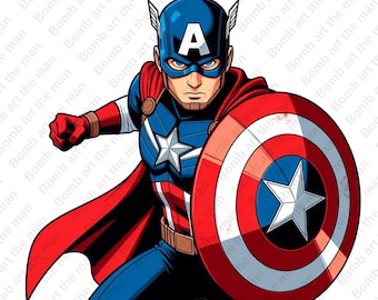 Captain America clipart, Captain America png, super hero clipart, instant download
