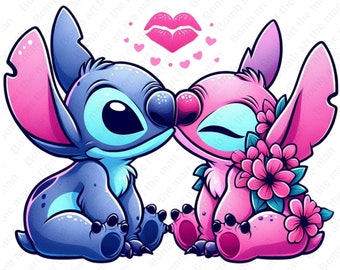 Imágenes prediseñadas de Stitch y Angel, Stitch y Angel png, diseño  transparente, descarga instantánea