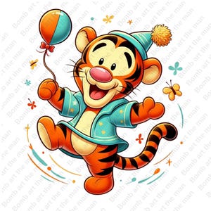 Tigger clipart, Cute Tigger png, Winnie the pooh png, transparent design, instant download
