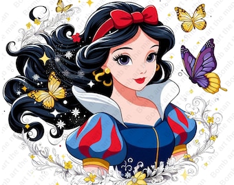 Snow White Clipart, Princess png, cute snow white png, transparent design, instant download