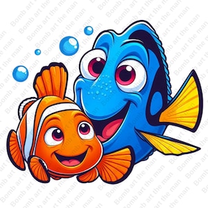 Le monde de Nemo clipart, png Nemo et Dory, design mignon Nemo, téléchargement immédiat