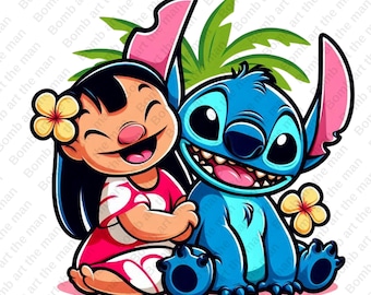 Lilo et Stitch clipart, png mignon point, conception transparente, téléchargement immédiat