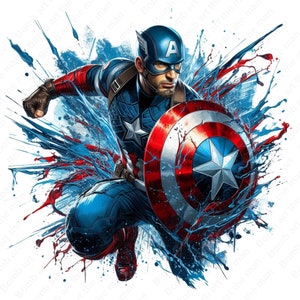 Captain America clipart, Captain America png, super hero clipart, super hero splash design, instant download