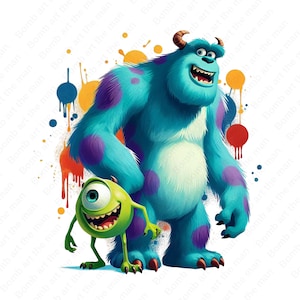monsters ınc clipart, monsters ınc png, mike and sully clipart, instant download