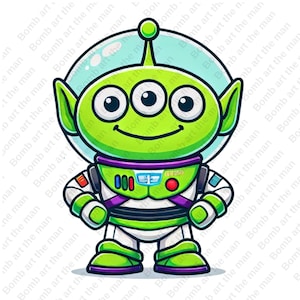 toy story alien clipart, little green men png, toy story character, space alien png, transparent design, instant download
