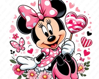 Clipart mignon Minnie Mouse, png Minnie Mouse, design transparent, téléchargement immédiat