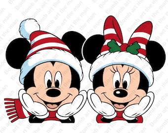 ミッキー＆ミニー クリスマス 押し絵 ミッキーとミニーマウスのクリスマスクリップアート、メリークリスマス
