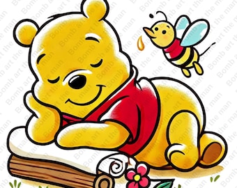 winnie the pooh clipart, winnie the pooh cute png, cute cartoon clipart, transparent design, instant download