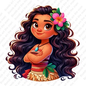 Princess Moana clipart, Moana png, cute moana design, transparent background, instant download