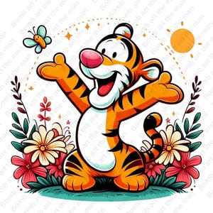 Tigger clipart, Cute Tigger png, Winnie the pooh png, transparent design, instant download