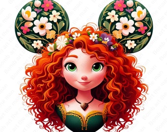Prinzessin Merida , Brave png, Merida png, Maus Ohr design, sofort Download