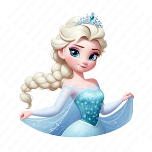 frozen princess clipart, princess elsa clipart, elsa png, instant download