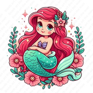 clipart de la sirenita, princesa ariel png, la sirenita png, descarga instantánea