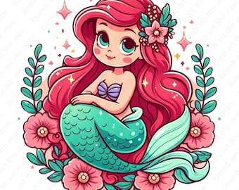 Die kleine Meerjungfrau Clipart, Prinzessin Ariel png, Die kleine Meerjungfrau png, sofortiger Download