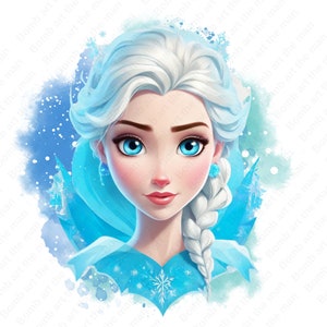 princess elsa clipart, frozen png, frozen princess clipart, elsa png, watercolor background, instant download