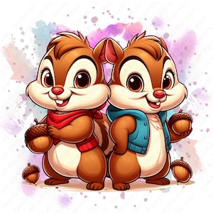 Chip und Dalle png, Chip und Dalle Clipart, niedliche Zeichentrickfiguren, sofortiger Download