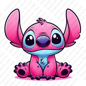 cute stitch angel clipart, stitch angel png, stitch pink clipart, instant download