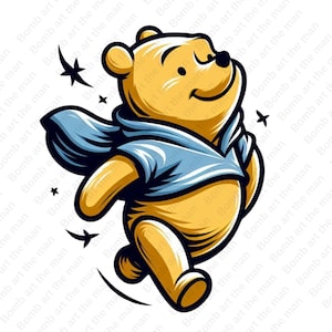 winnie the pooh cute clipart, winnie the pooh png, cute cartoon clipart, transparent design