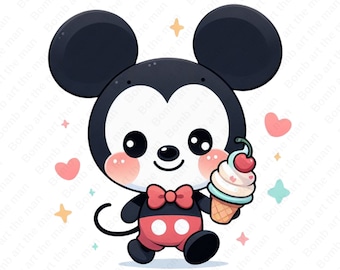 cute mickey mouse clipart, mickey mouse png, transparent design, instant download