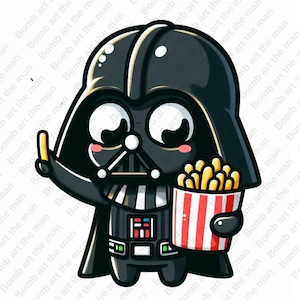 cute darth wader clipart, star wars chacarcters, darth wader png, transparent design, instant download