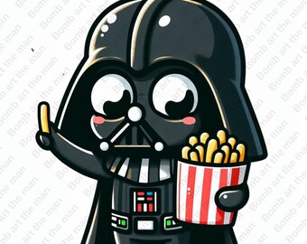 cute darth wader clipart, star wars chacarcters, darth wader png, transparent design, instant download
