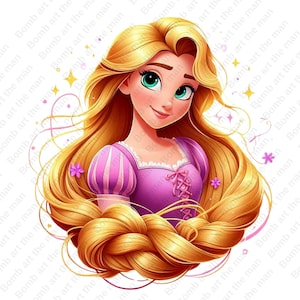 Tangled clipart, princess rapunzel clipart, tangled png, rapunzel png, instant download