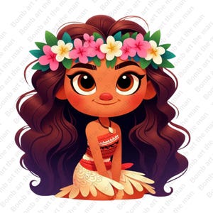 Princess Moana clipart, Moana png, cute moana design, transparent background, instant download