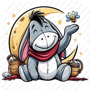 Eeyore clipart, cute eeyore png, Winnie the pooh png, transparent design, instant download