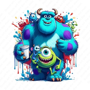 monsters ınc clipart, monsters ınc png, mike and sully clipart, instant download