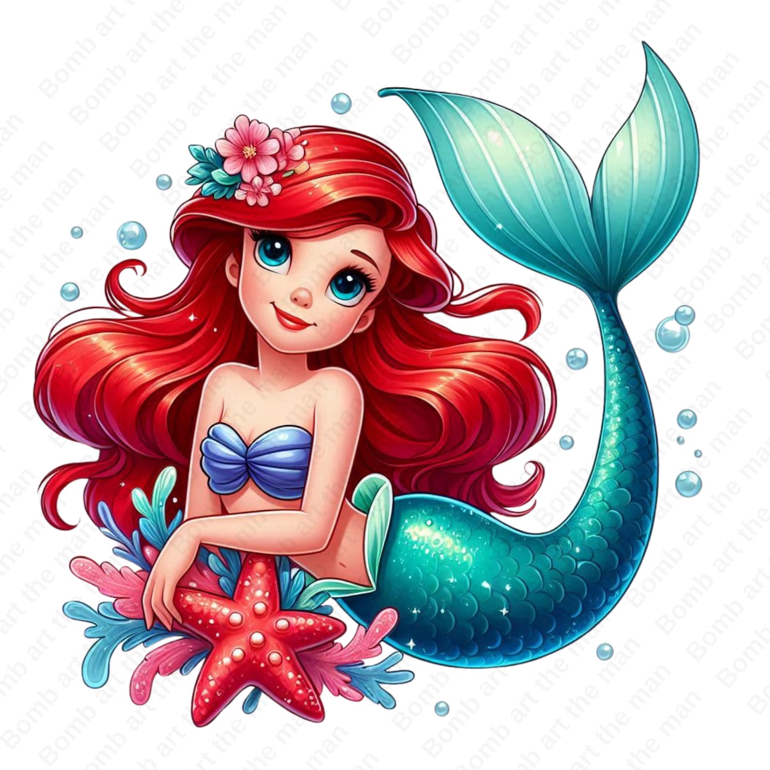 Cute Little Mermaid Clipart, Princess Ariel Png, the Little Mermaid Png ...