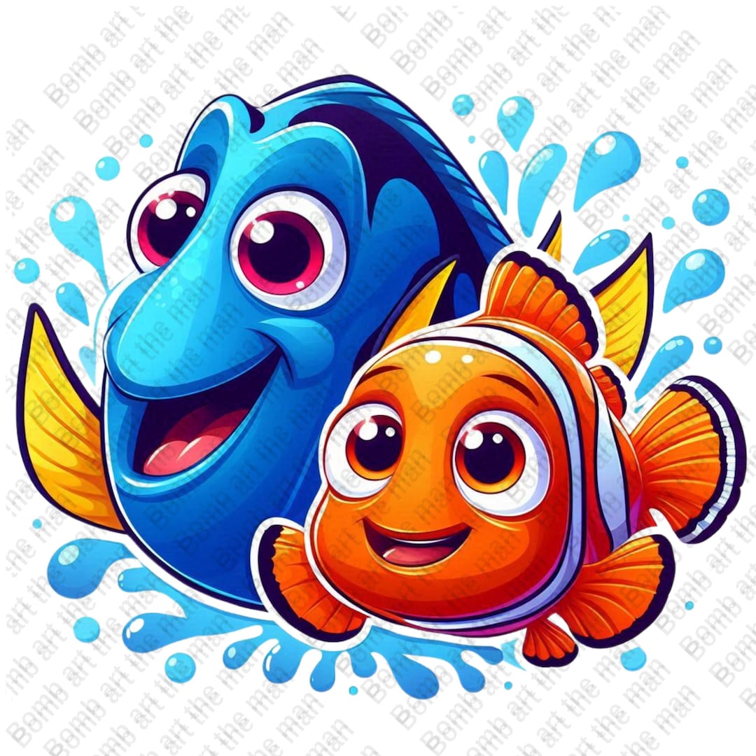 Nemo Designer Finding Nemo Clipart, Nemo and Dory Png, Cute Nemo Design, Instant ...