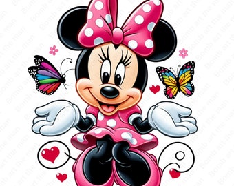 Clipart mignon Minnie Mouse, png Minnie Mouse, design transparent, téléchargement immédiat