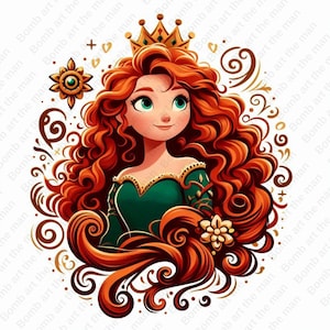 merida png, princess merida, brave clipart, transparent design, instant download