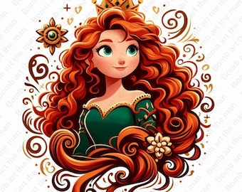 Merida png, Prinzessin Merida, Brave Clipart, transparentes Design, sofortiger Download